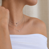 Petite Birthstone Necklace - Sterling Silver