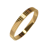 Ribbed Bangle - 18K Gold Plated Stainless Steel