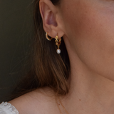 Molten Pearl Hoops - 14k Vermeil Hoops