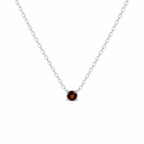 Petite Birthstone Necklace - Sterling Silver