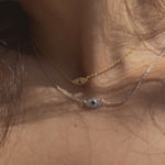 Iris necklace close up.