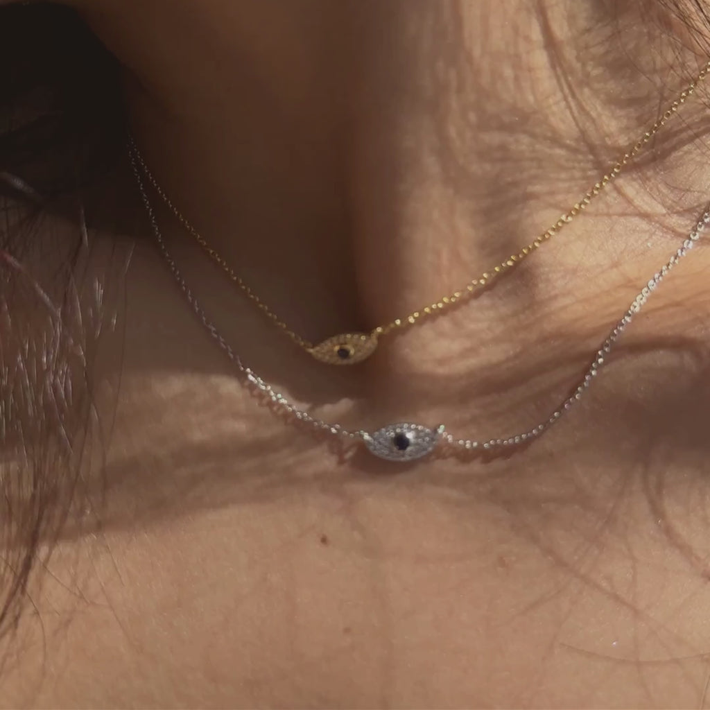Iris necklace close up.