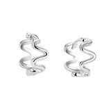 Wave Hoops - Sterling Silver