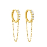 Misha Chain Hoops - 14K Gold Plated
