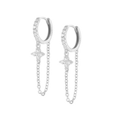 Petal Chain Hoops - Sterling Silver