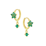 Green Bloom Hoops - 14K Gold Plated
