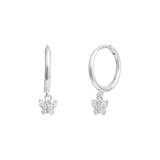 Butterfly Hoops - Sterling Silver