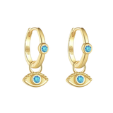 Evil Eye Hoops - 14K Gold Plated