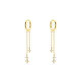 Starburst Chain Hoops - 14K Gold Plated