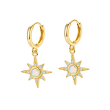 Cosmic Opal Hoops - 14K Gold Plated