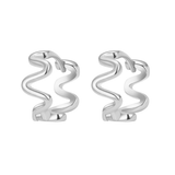 Wave Hoops - Sterling Silver