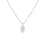 Opal Hamsa Necklace - Sterling Silver