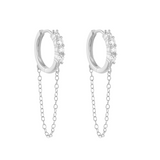 Misha Chain Hoops - Sterling Silver
