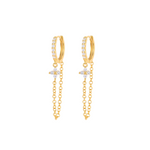 Close-up view of Petal Drop Earrings with 14K Gold Plating