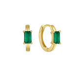 Green Isabella Huggies - 14K Gold Plated
