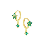Green Bloom Hoops - 14K Gold Plated