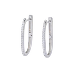 Sterling silver Halo Hoop earrings on display