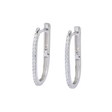 Sterling silver Halo Hoop earrings on display