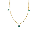 14K gold-plated necklace with sage green gemstones from the Sage Necklace collection