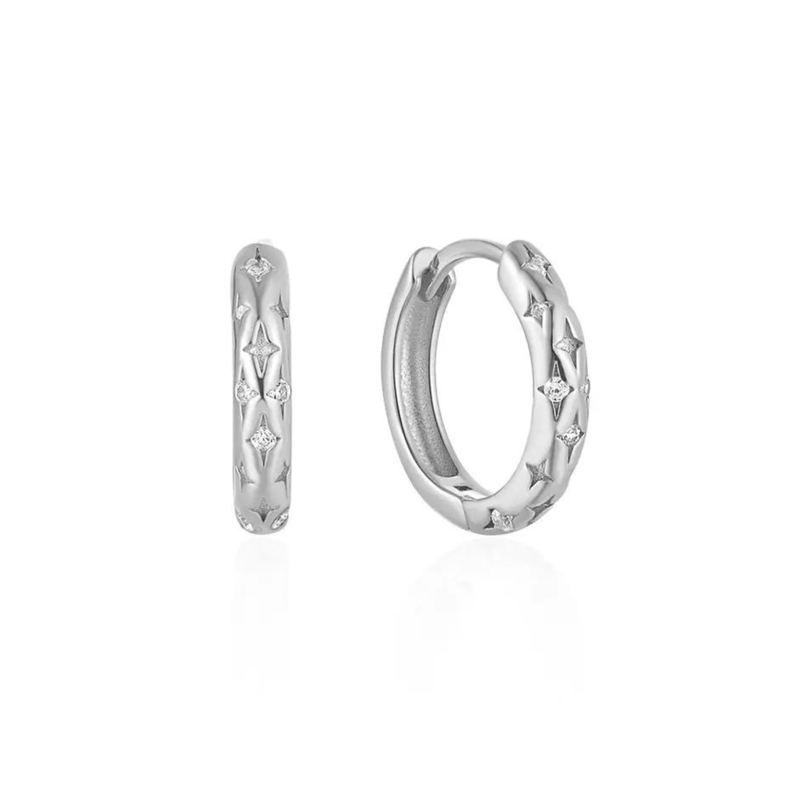 Sterling silver Celeste hoop earrings