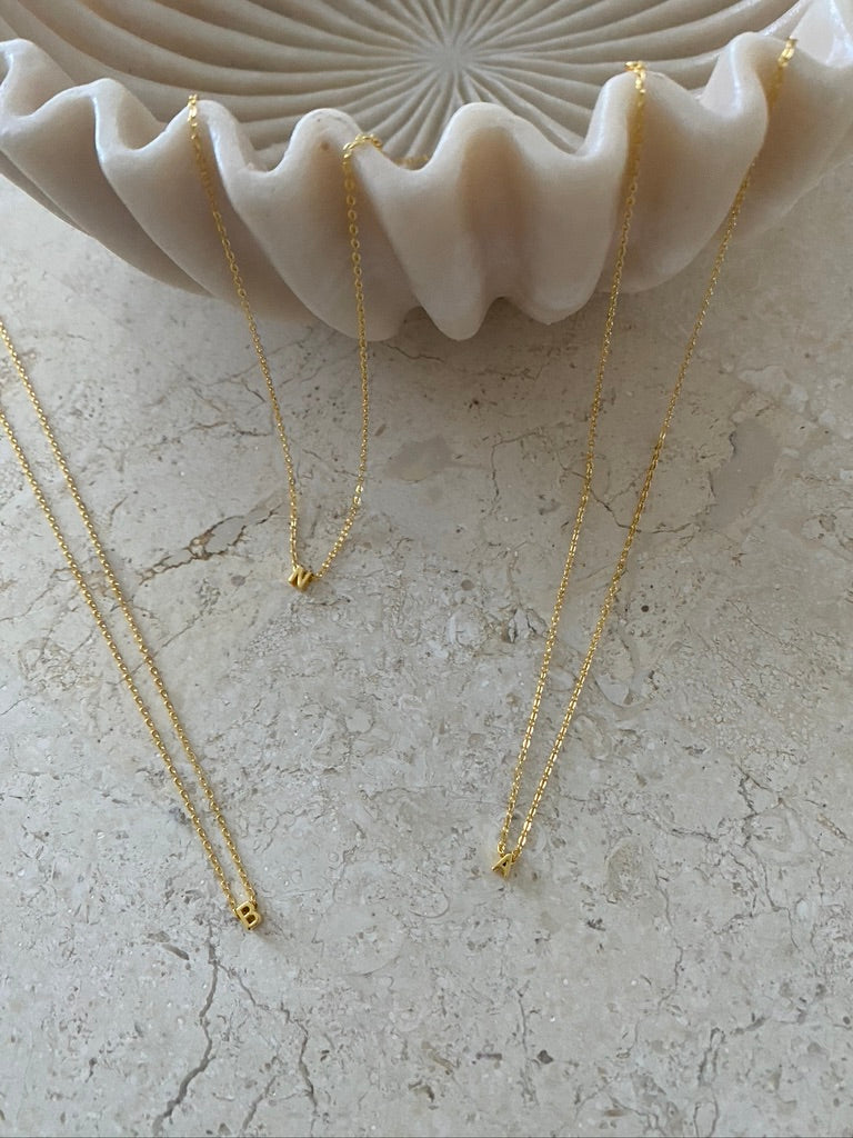 14k vermeil petite necklace with dual bead accents