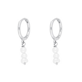 Petite Pearl Hoops - Sterling Silver