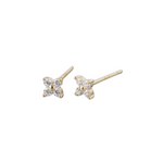 Pair of 14K gold-plated Starburst Stud earrings with a floral design