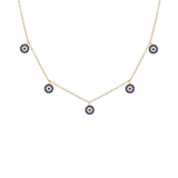 14K gold-plated Zephyr necklace with a sapphire pendant