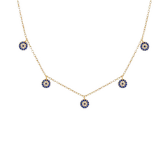14K gold-plated Zephyr necklace with a sapphire pendant