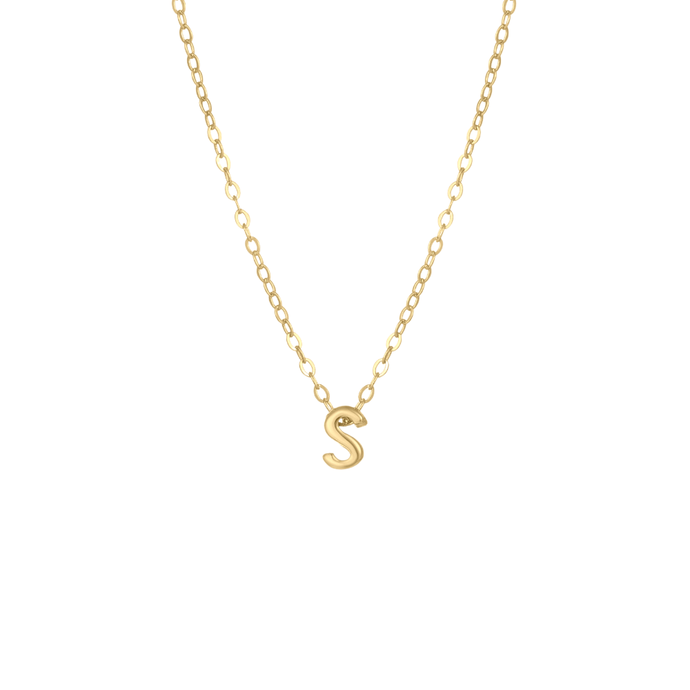 Elegant 'S' initial necklace in 14k vermeil