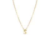 Elegant 'S' initial necklace in 14k vermeil