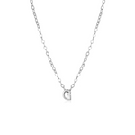 Sterling silver petite initial necklace with the letter G pendant